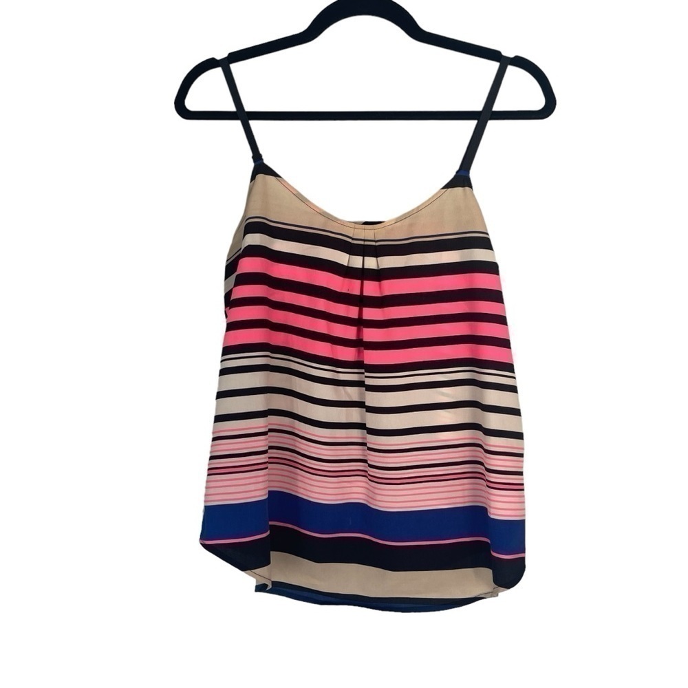 Jessica Simpson Spaghetti Strap Tank Top Stripped Colorful Shirt Size Medium